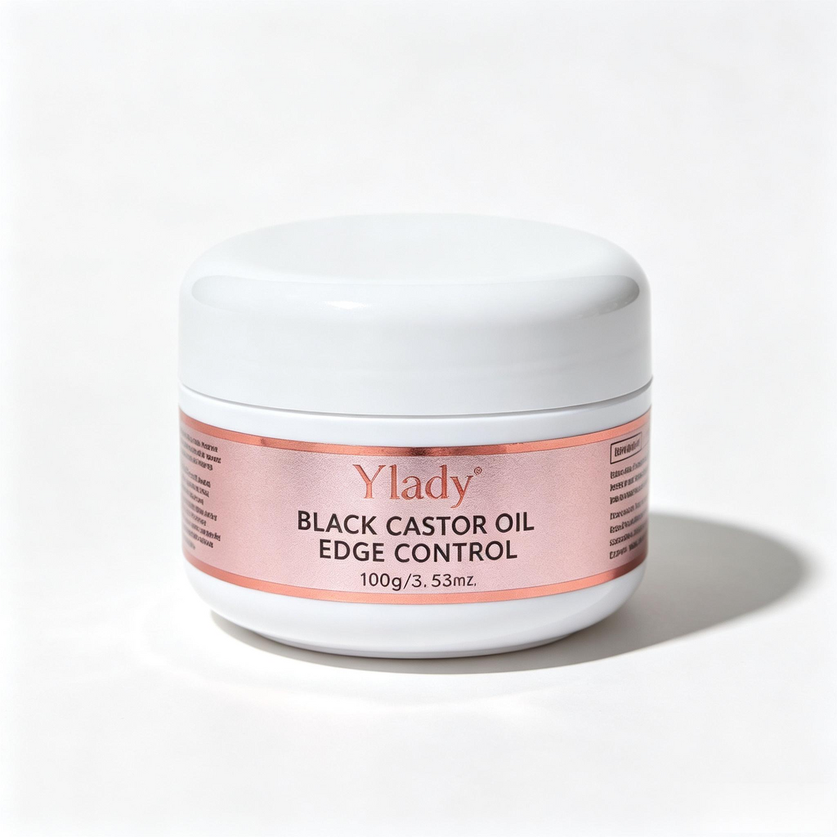 Ylady Black Castor Oil Edge Control, Strong Hold Edge Gel for 2A‑4C Curly Hair, Non‑Flaking Hair Edge Styling Cream 100g