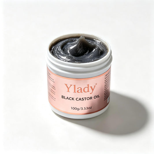Ylady Black Castor Oil Grease 100g, Solid Hair Oil for Scalp & Edges, Nourish Dry Curly Hair